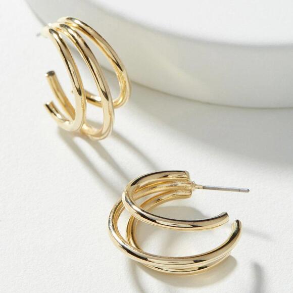 Anthropologie Trio Huggie Hoop Earrings